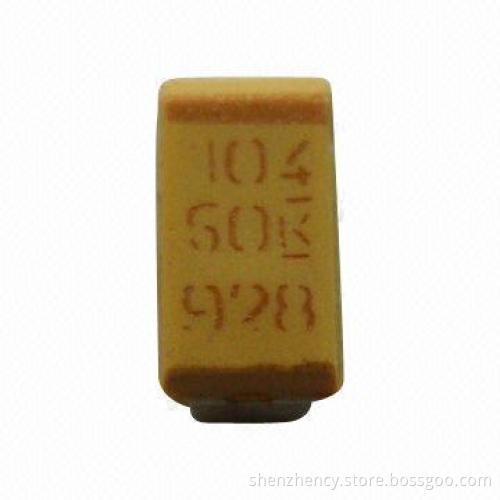 Tantalum Capacitor with Rated Voltages of 4 to 50V and Lifespan of 2,000 Hours